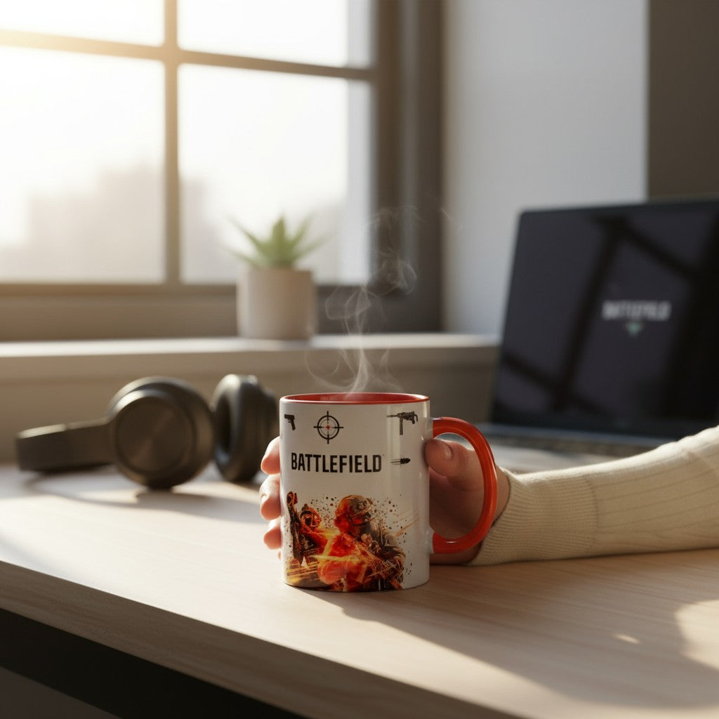 Battlefield Tasarım Premium Porselen Gamer Kupa Bardak