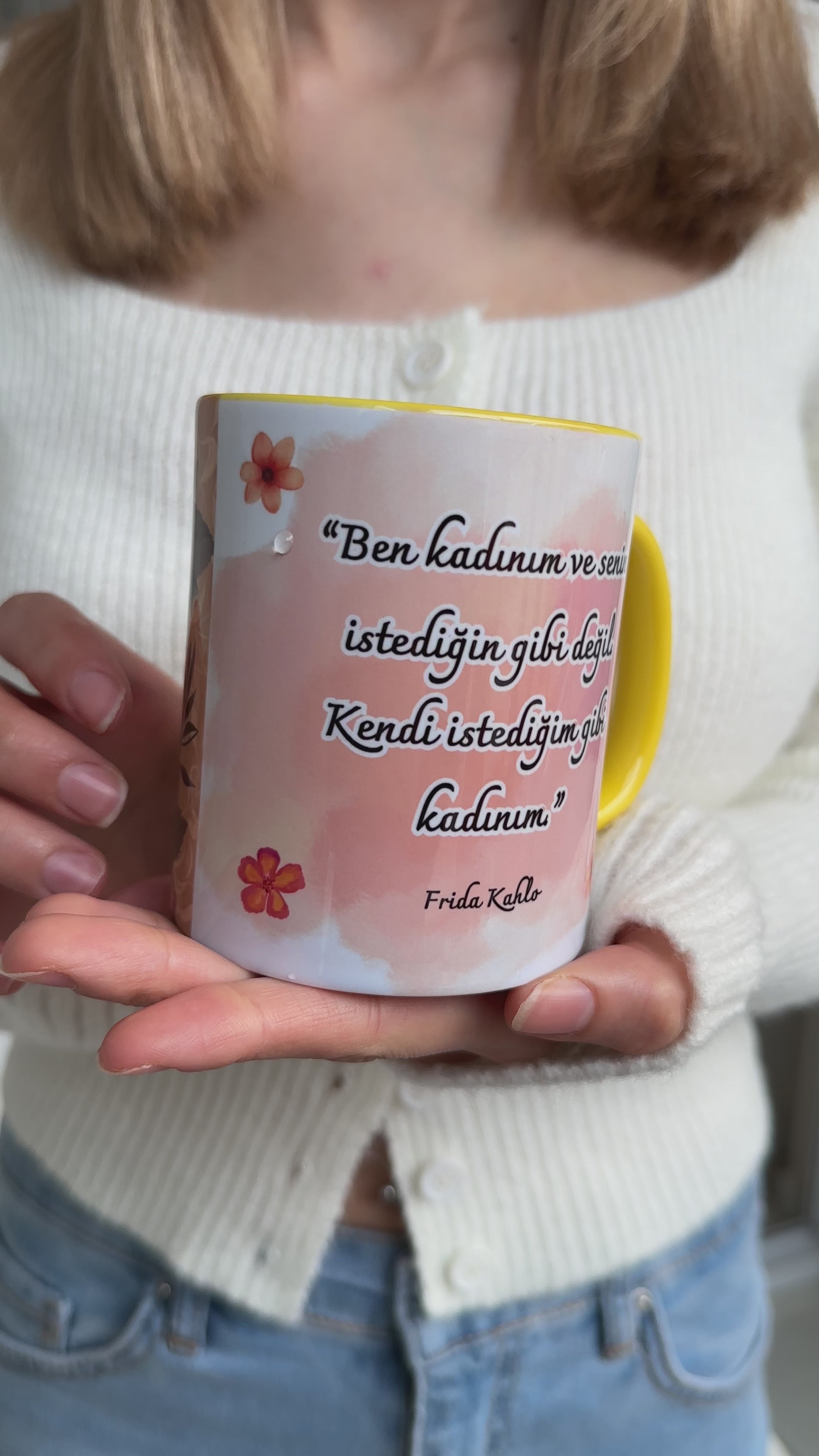 Frida Kahlo 8 Mart Tasarım Kupa Bardak, Porselen Tasarım Kupa