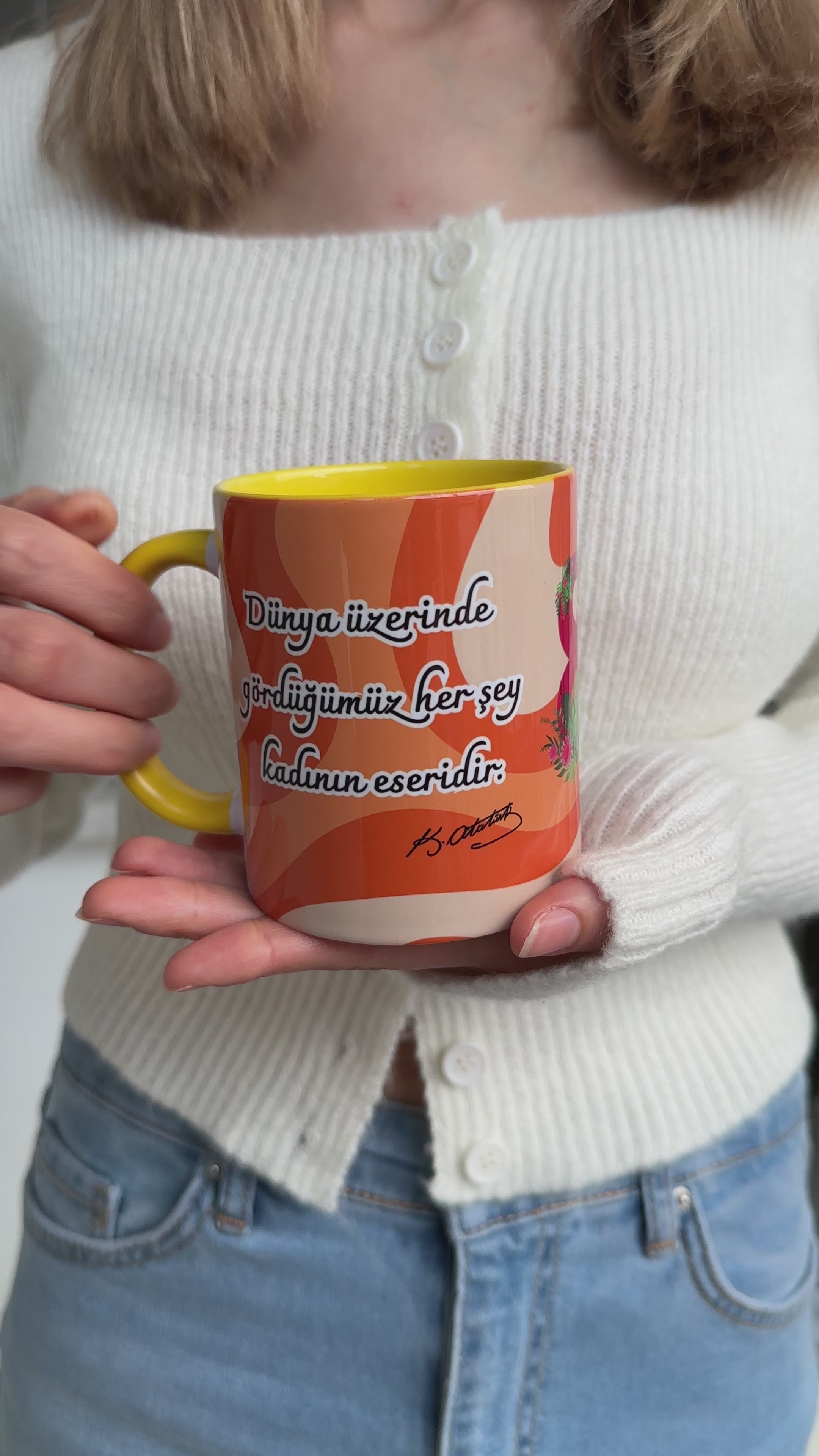 Kadınlar Günü 8 Mart Kupa Bardak, Hediye Kupa Bardak, Premium Porselen Kupa