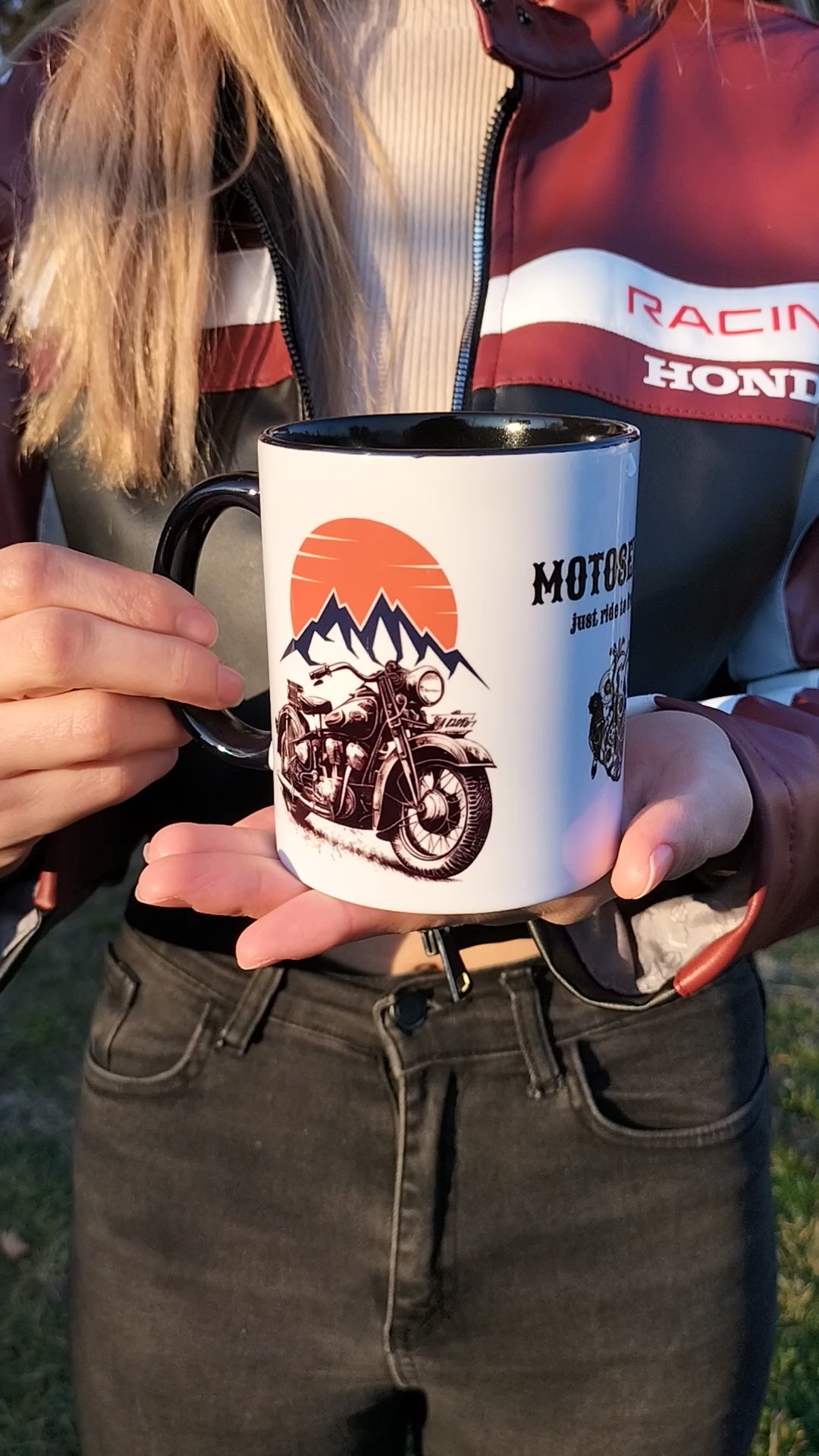 MOTOSEXUAL Motosiklet Tasarım Porselen Hediyelik Sevgili, Arkadaş Mega Kupa