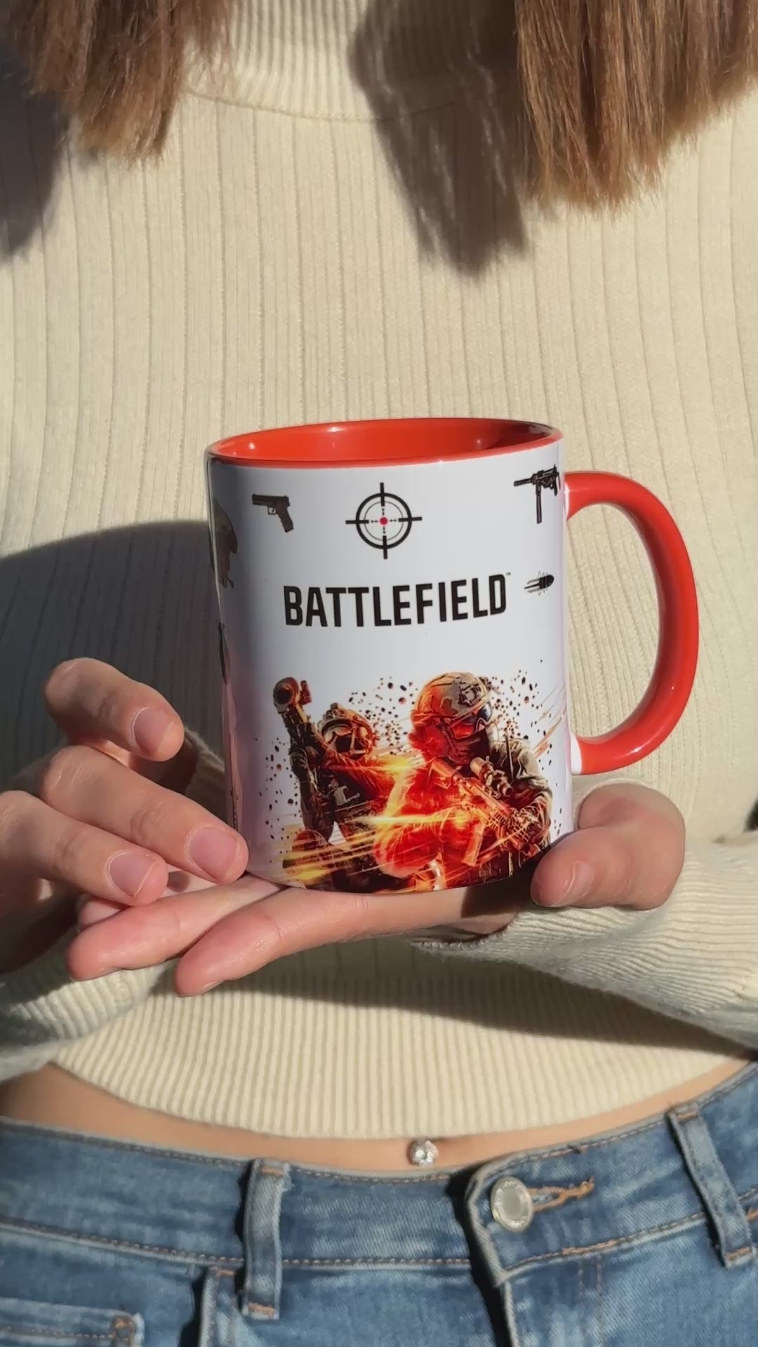 Battlefield Tasarım Premium Porselen Gamer Kupa Bardak